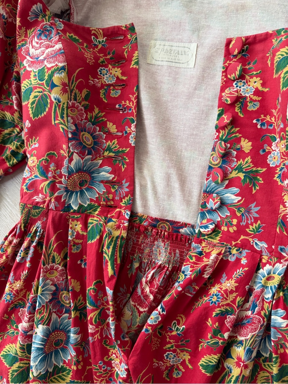 Rare Vintage Sportalm Kitzbühel Red Floral Dress | Austrian Made Size 36 / XS-S - Picture 16 of 17
